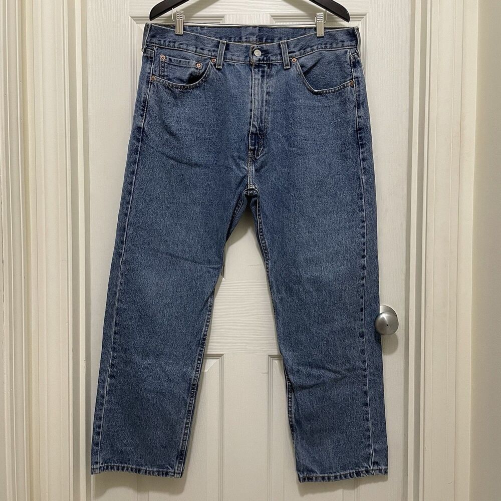 Levi's 505 Jeans Regular‎ Fit Straight Leg Blue Medium Wash Denim Men's 38 X 29